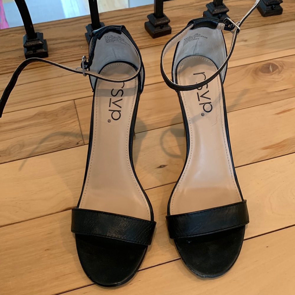 Leather one strap heels